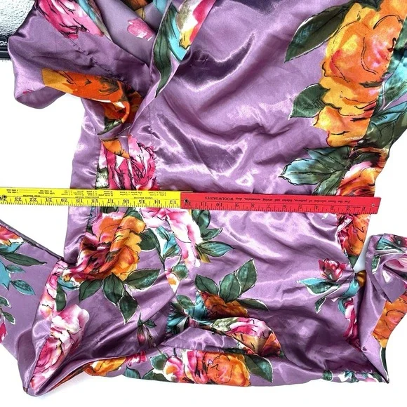 Floral Kimono Robe Romantic Coquette Cottagecore Bridal Loungewear Silky Feel - Picture 11 of 14